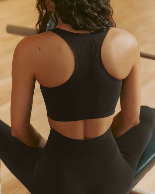 Seamless Racer Tank Bra - Coffee Bean