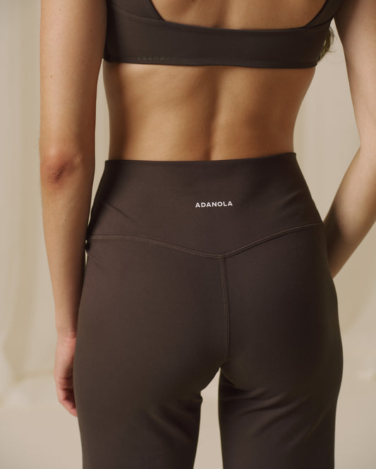 Ruched Front Yoga Pant - Coffee Bean