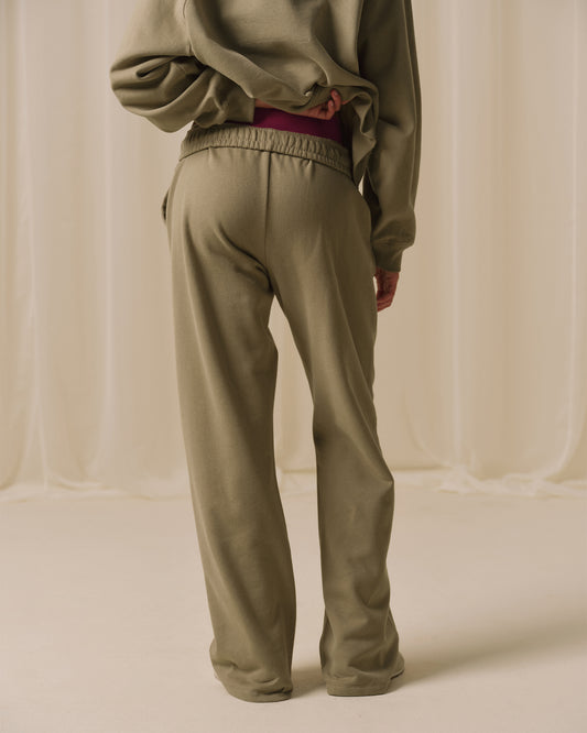 Varsity Loose Fit Straight Leg Sweatpants - Pistachio Green