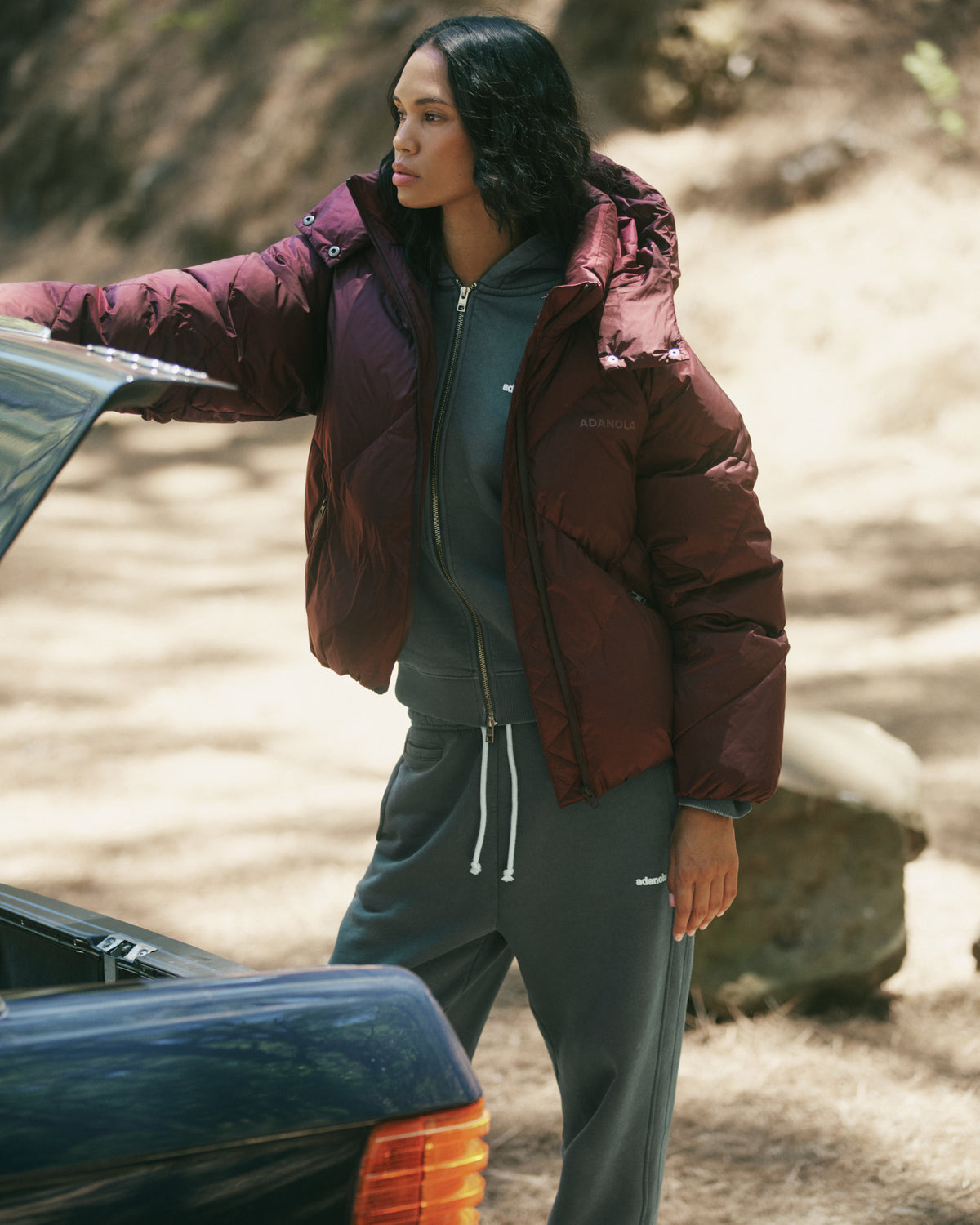 Diamond Down Puffer Jacket - Damson