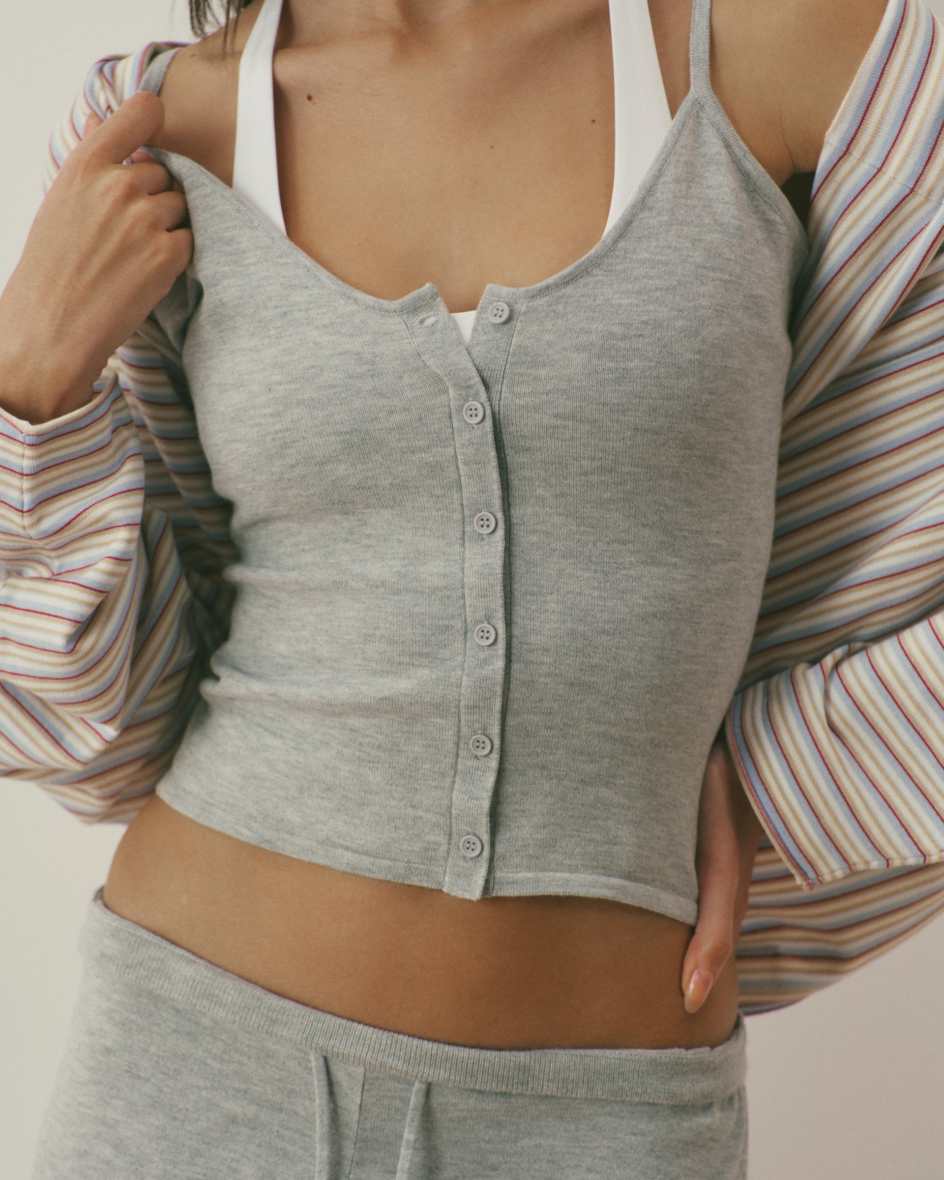 Women's Knit Cami Top - Grey | Adanola – Adanola