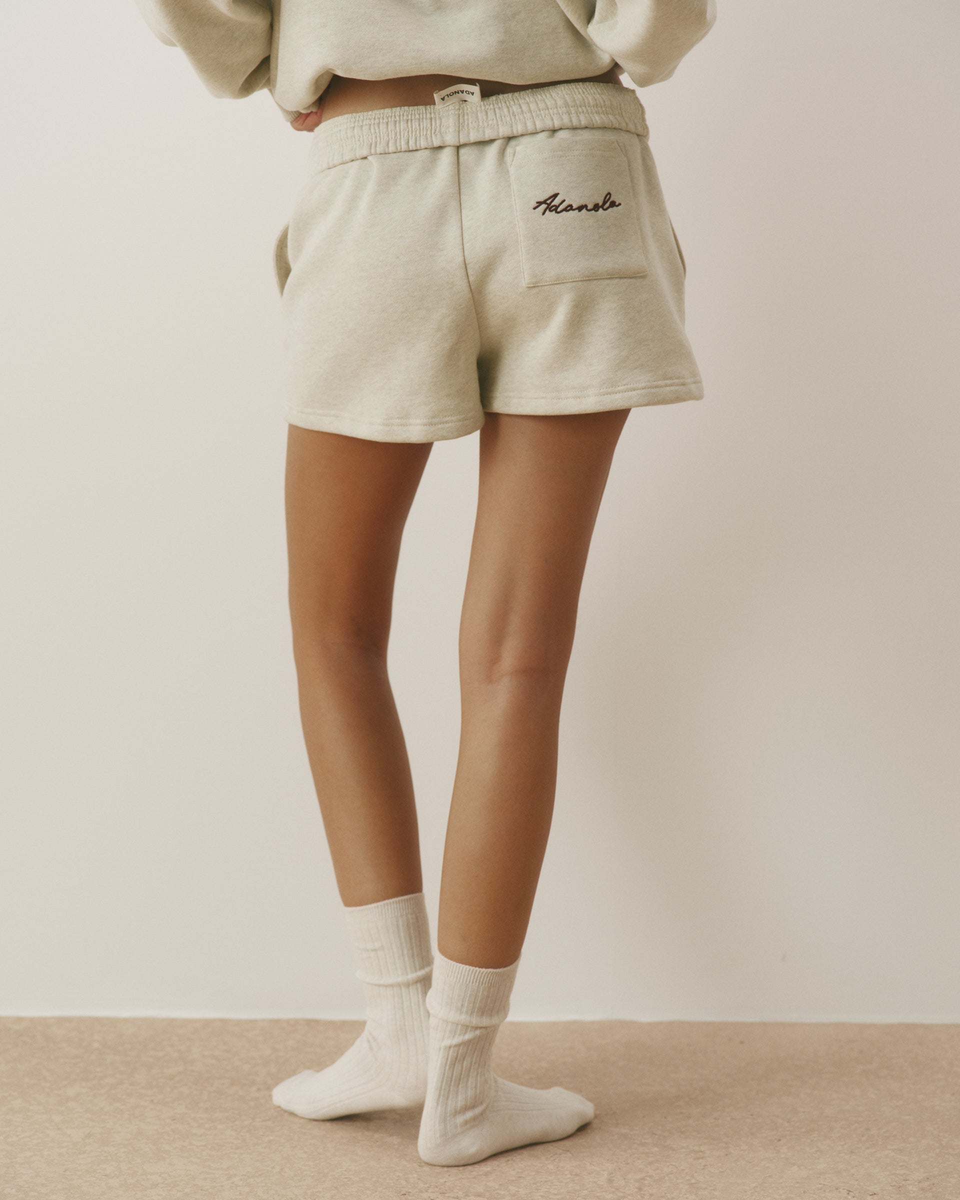 Signature Loose Fit Sweat Shorts - Oatmeal Marl/Coffee Bean