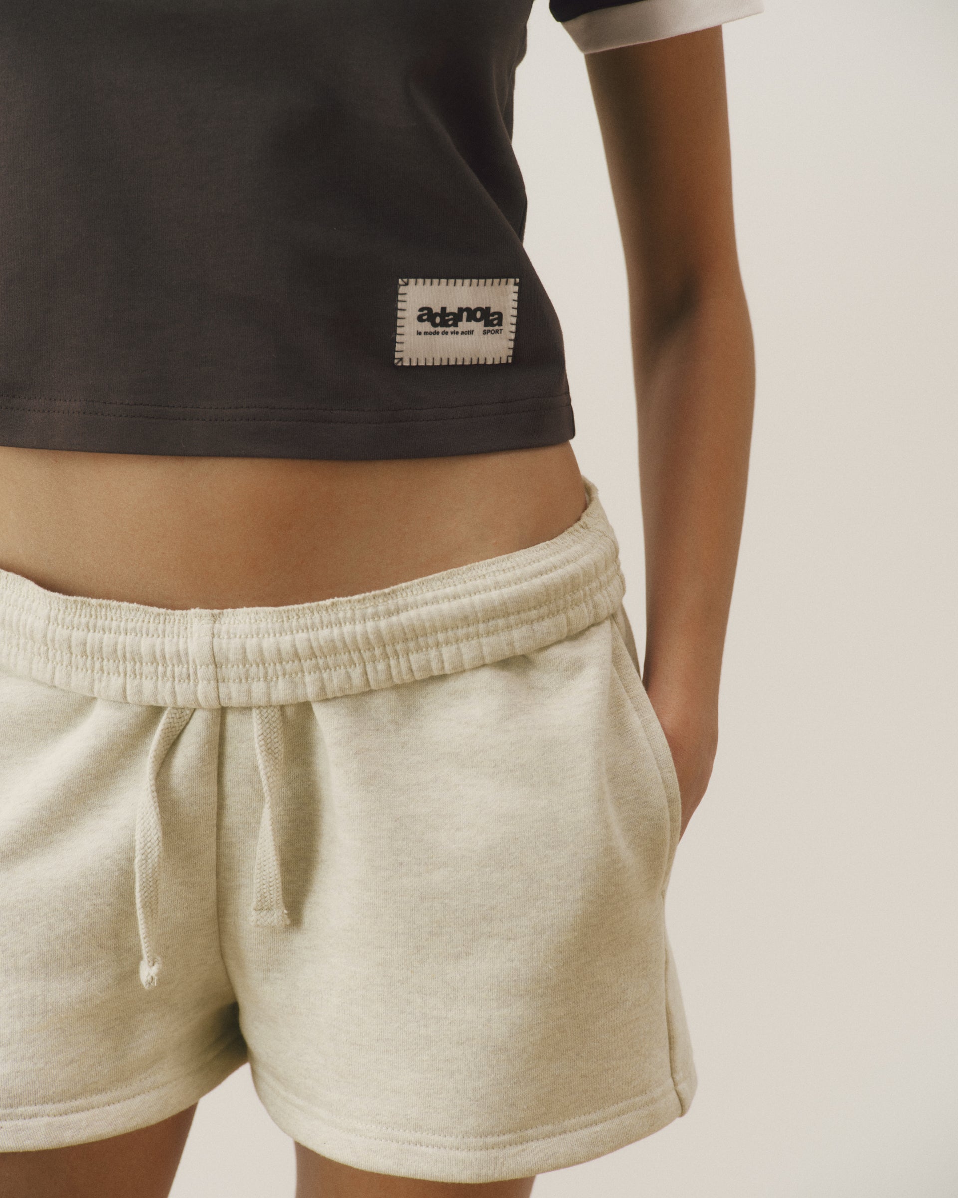 Signature Loose Fit Sweat Shorts - Oatmeal Marl/Coffee Bean