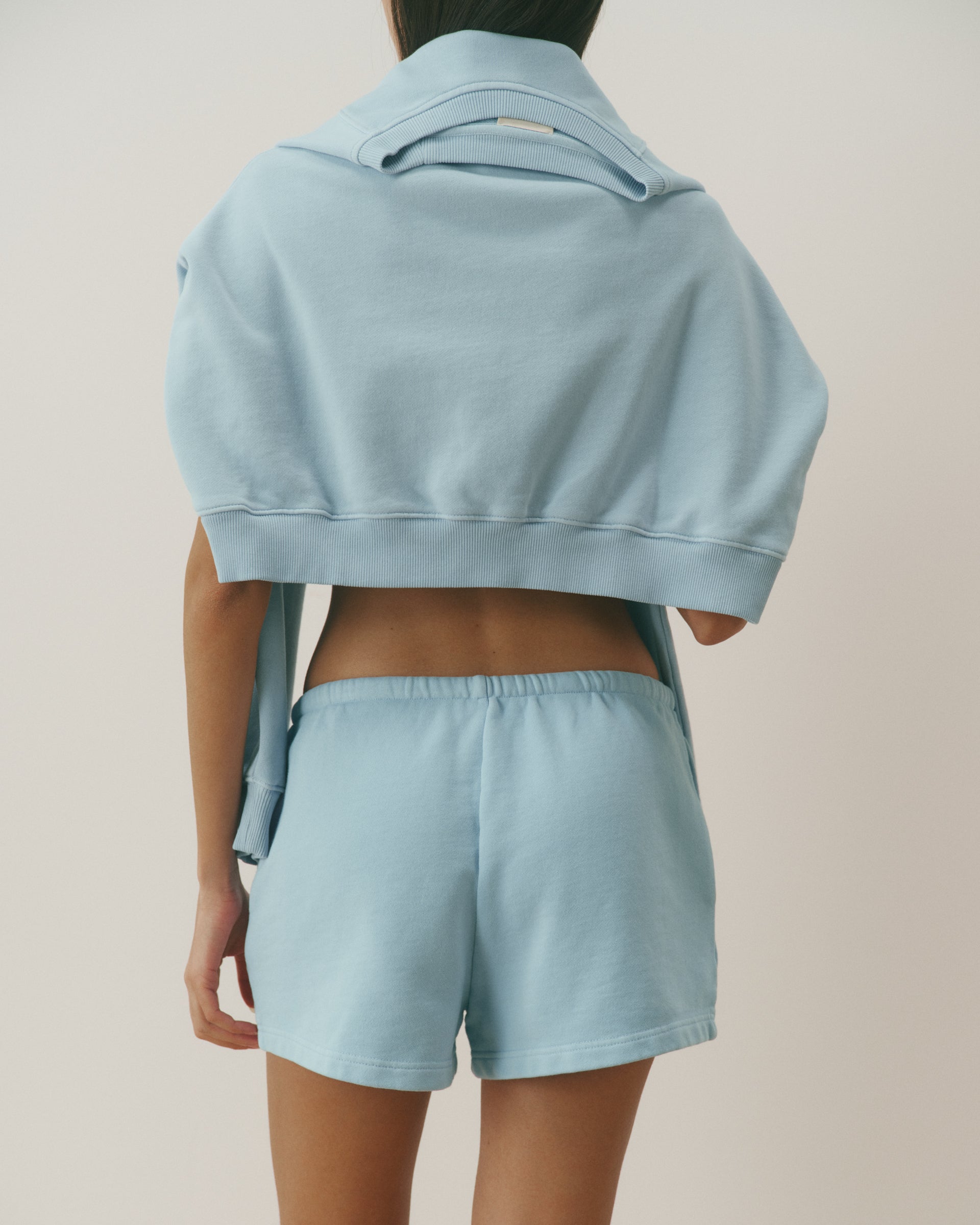 Le Mode De Vie Cropped Shorts - Breeze Blue/Marshmallow White