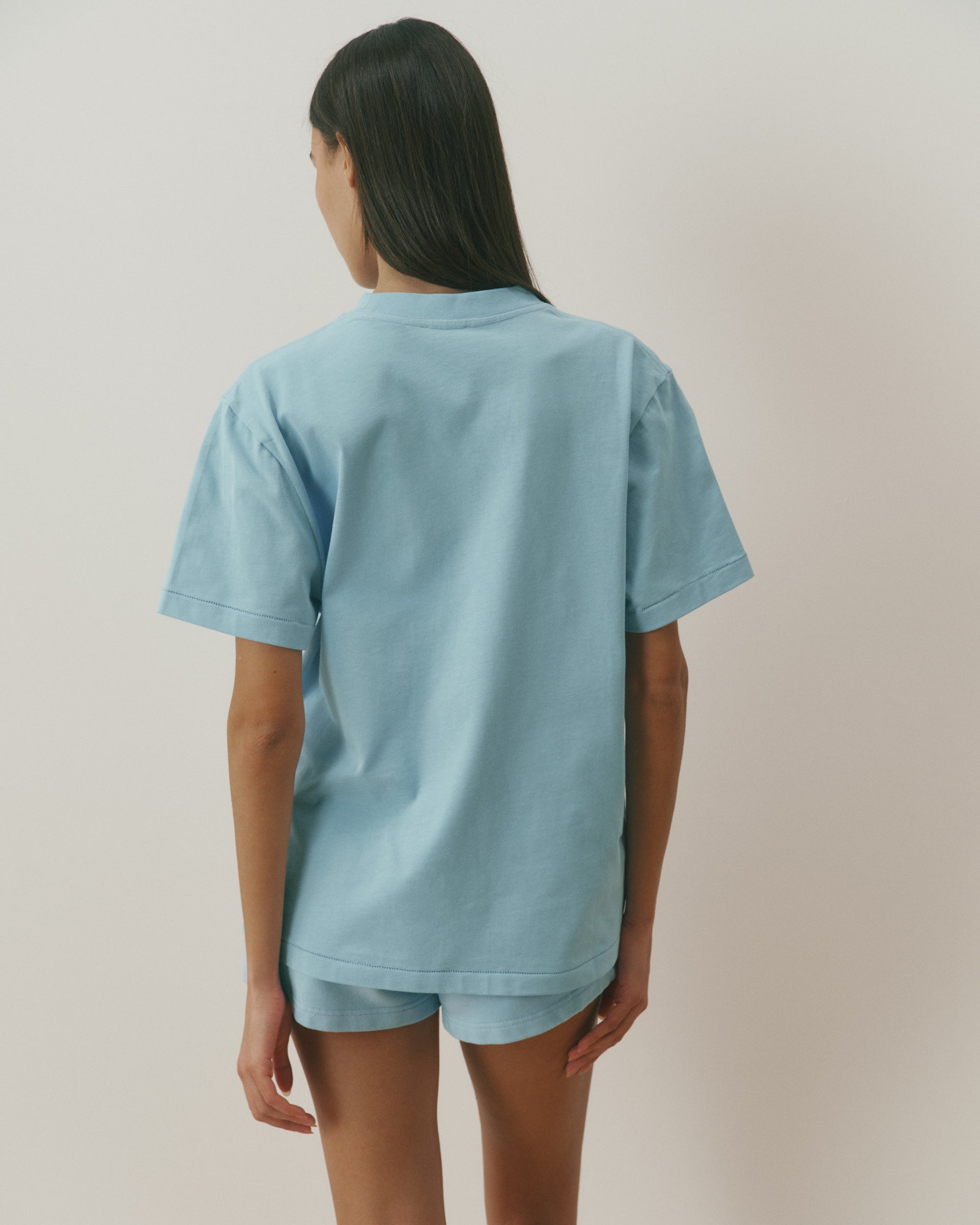 Varsity Oversized T-shirt - Breeze Blue/Marshmallow White