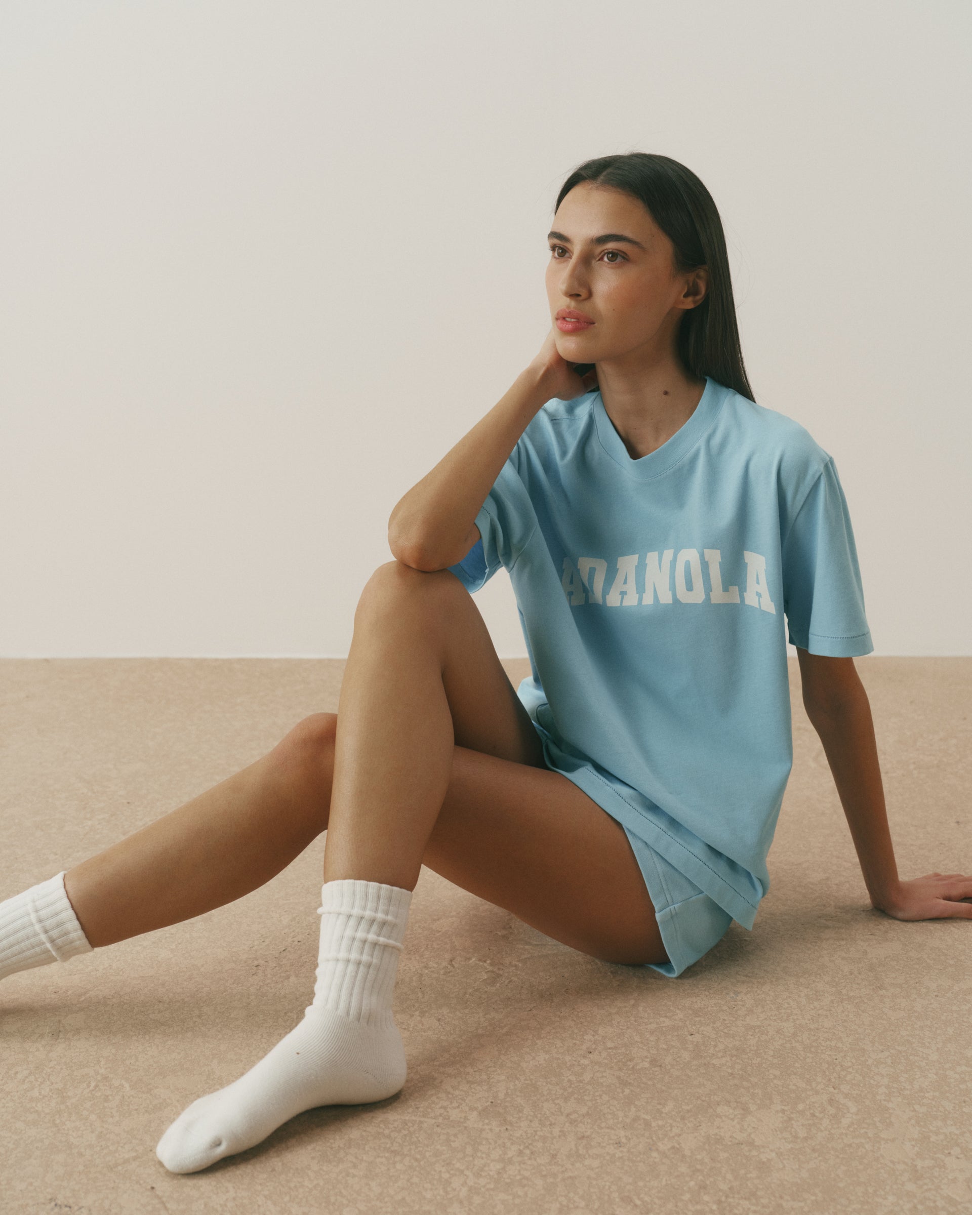 Varsity Oversized T-shirt - Breeze Blue/Marshmallow White