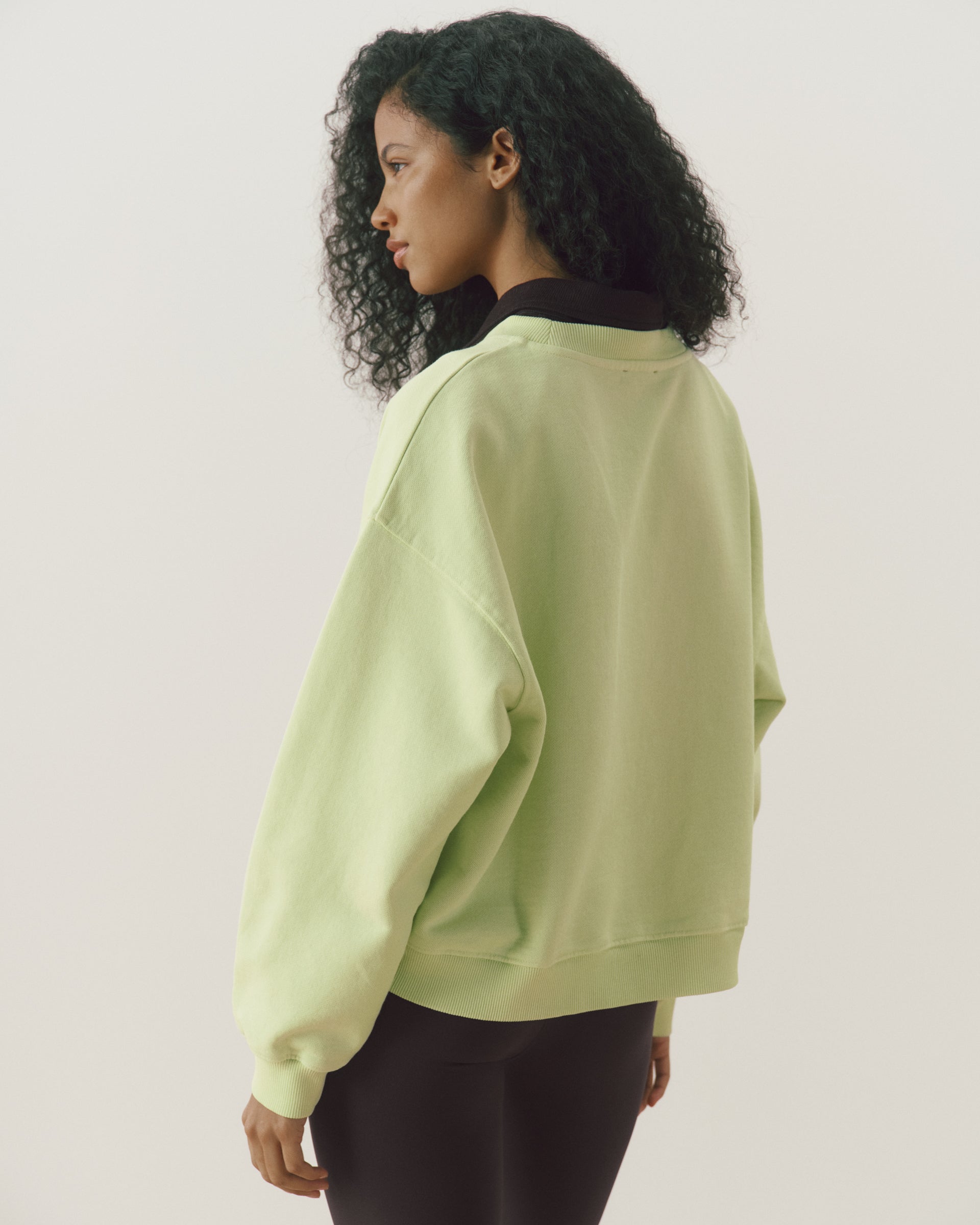 Studio Loose Fit Sweatshirt - Washed Lime Green/Coffee Bean