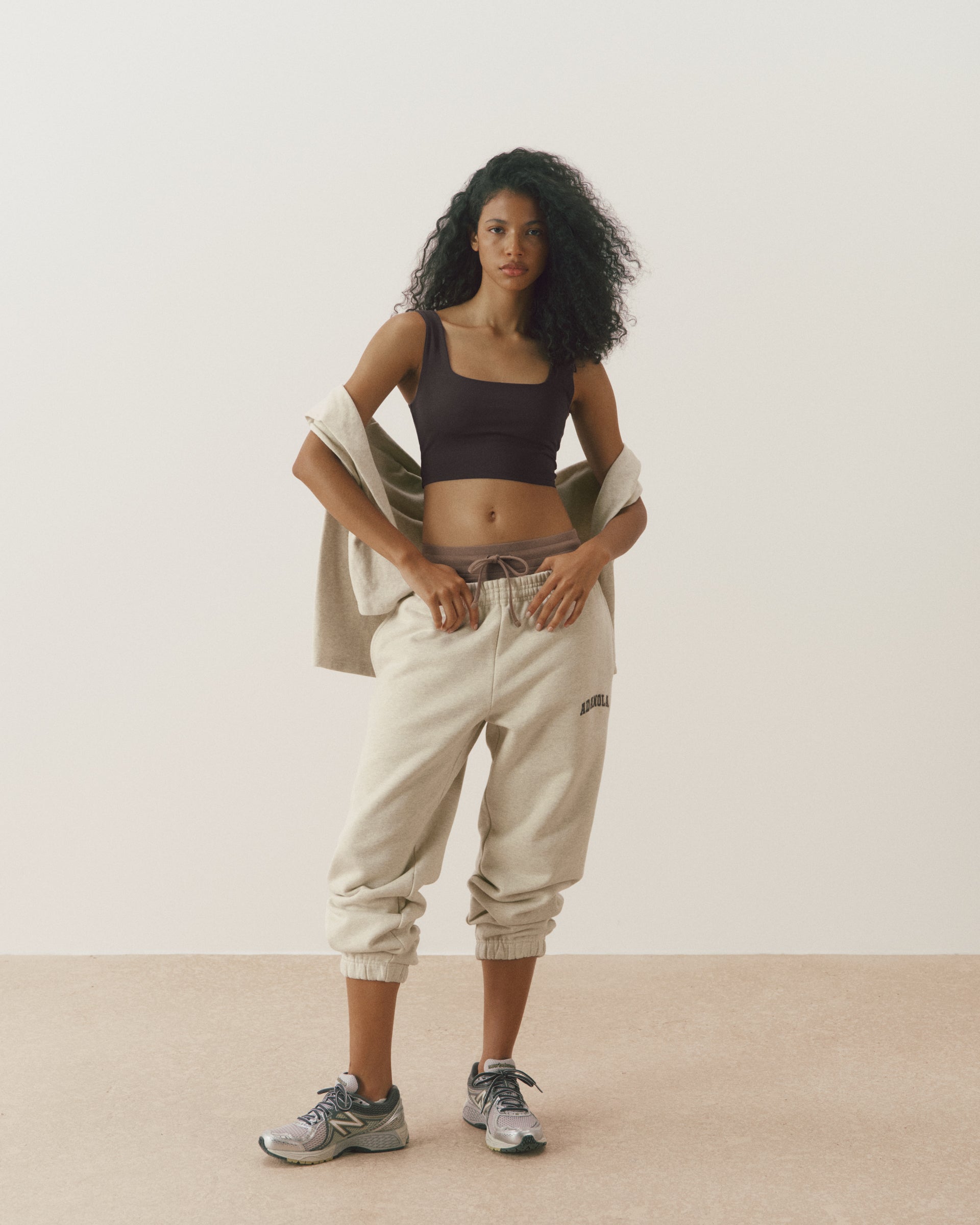 Varsity Oversized Sweatshirt - Oat Melange/Coffee Bean – Adanola