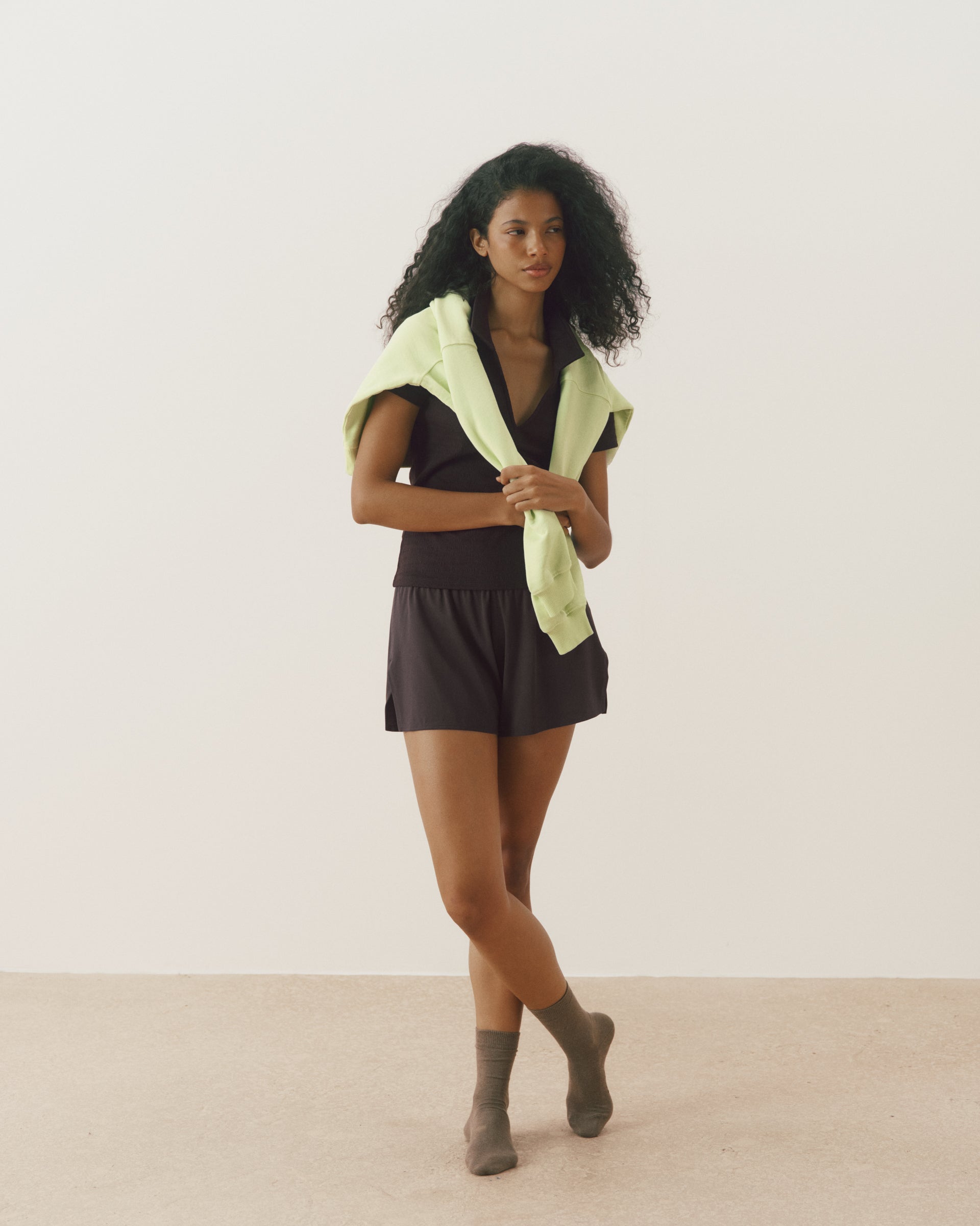 Studio Side Spilt Shorts - Coffee Bean