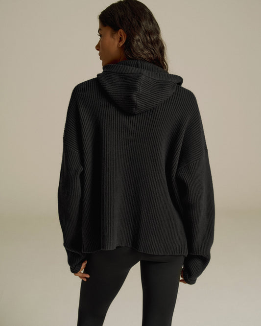 Balaclava Knit Hoodie - Black