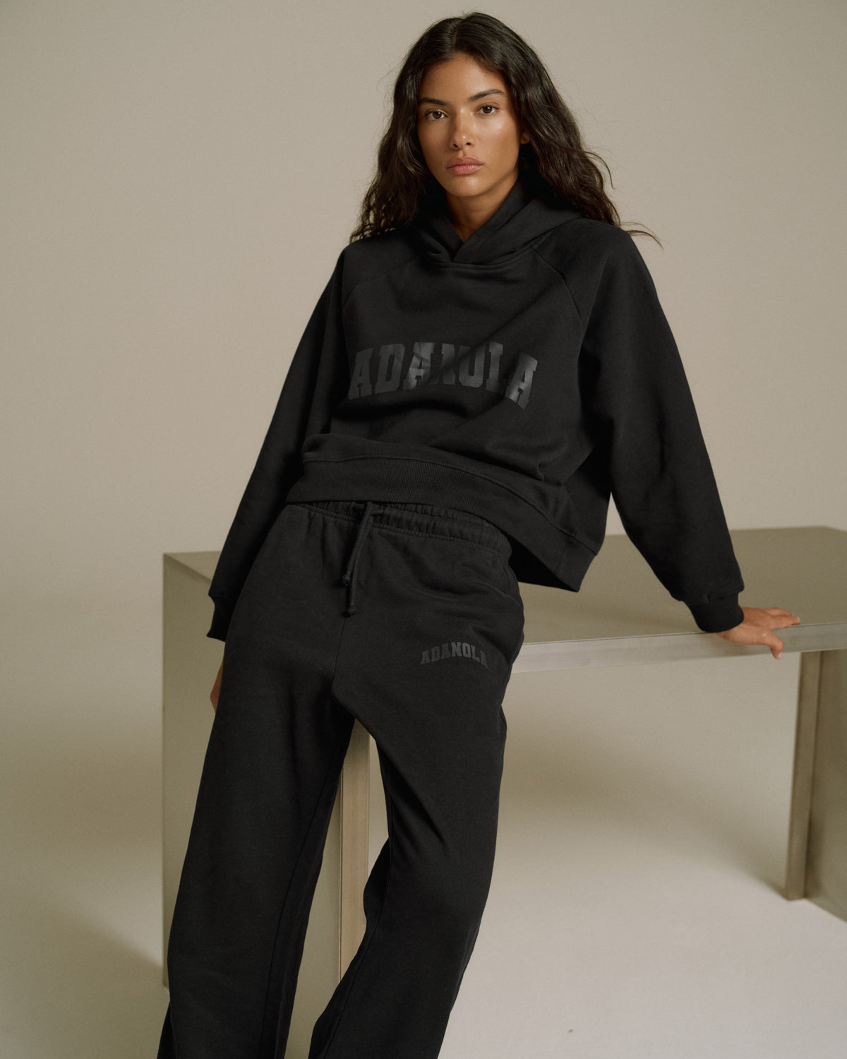 Varsity Loose Fit Hoodie - Black – Adanola