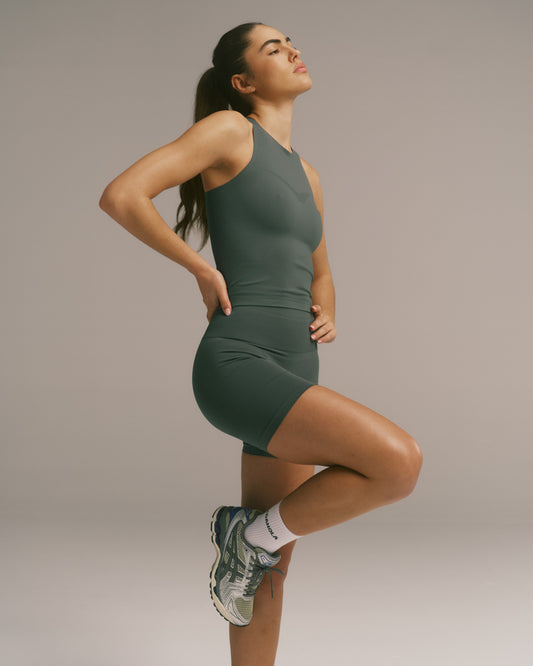 Impact Seamless Racer Tank - Sea Green