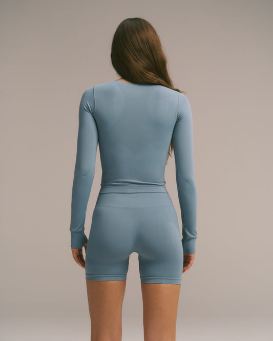 Impact Seamless Long Sleeve Top - Slate Blue