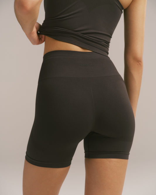 Impact Seamless Crop Shorts - Coffee Bean
