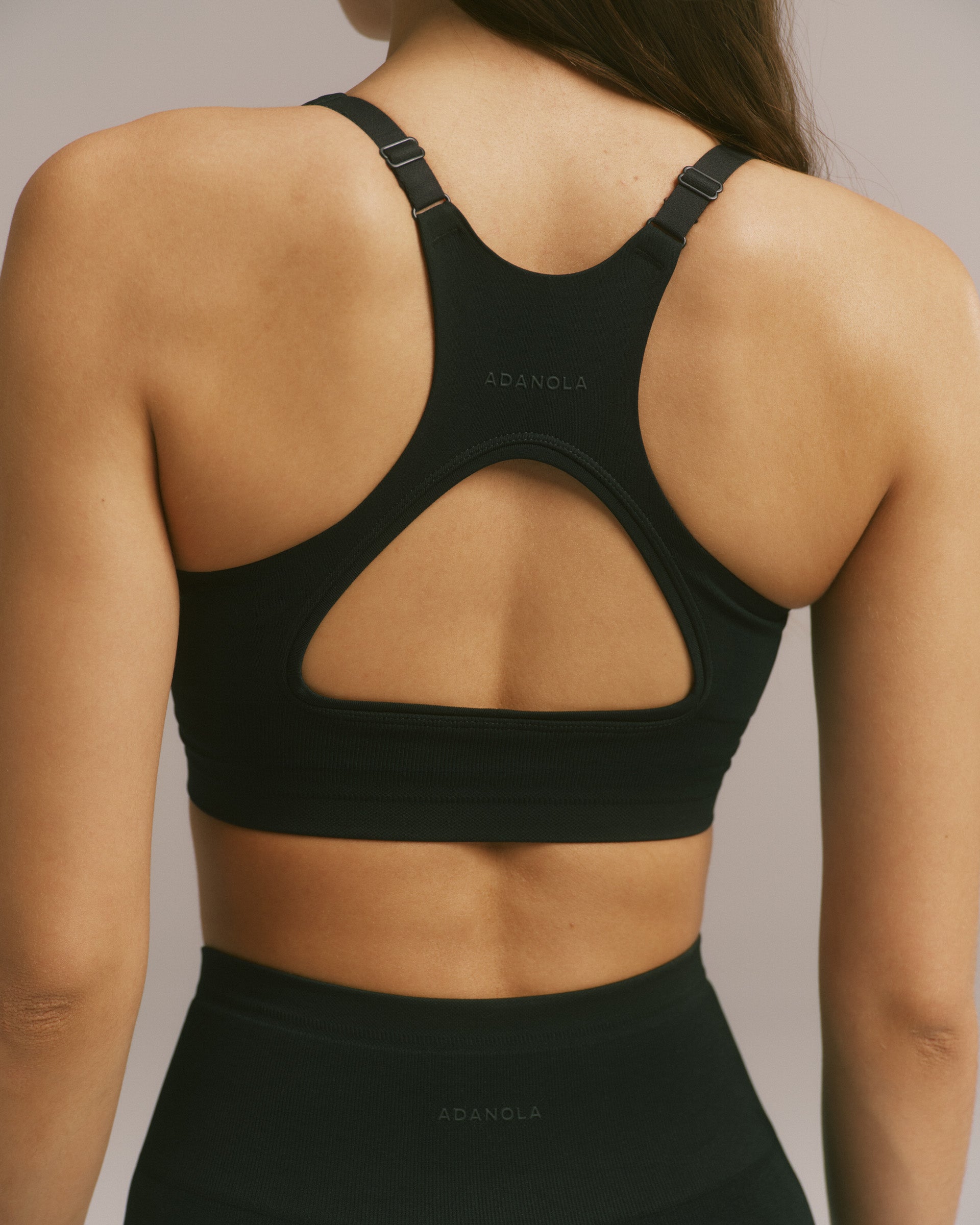Seamless Racer Back Bra - Black