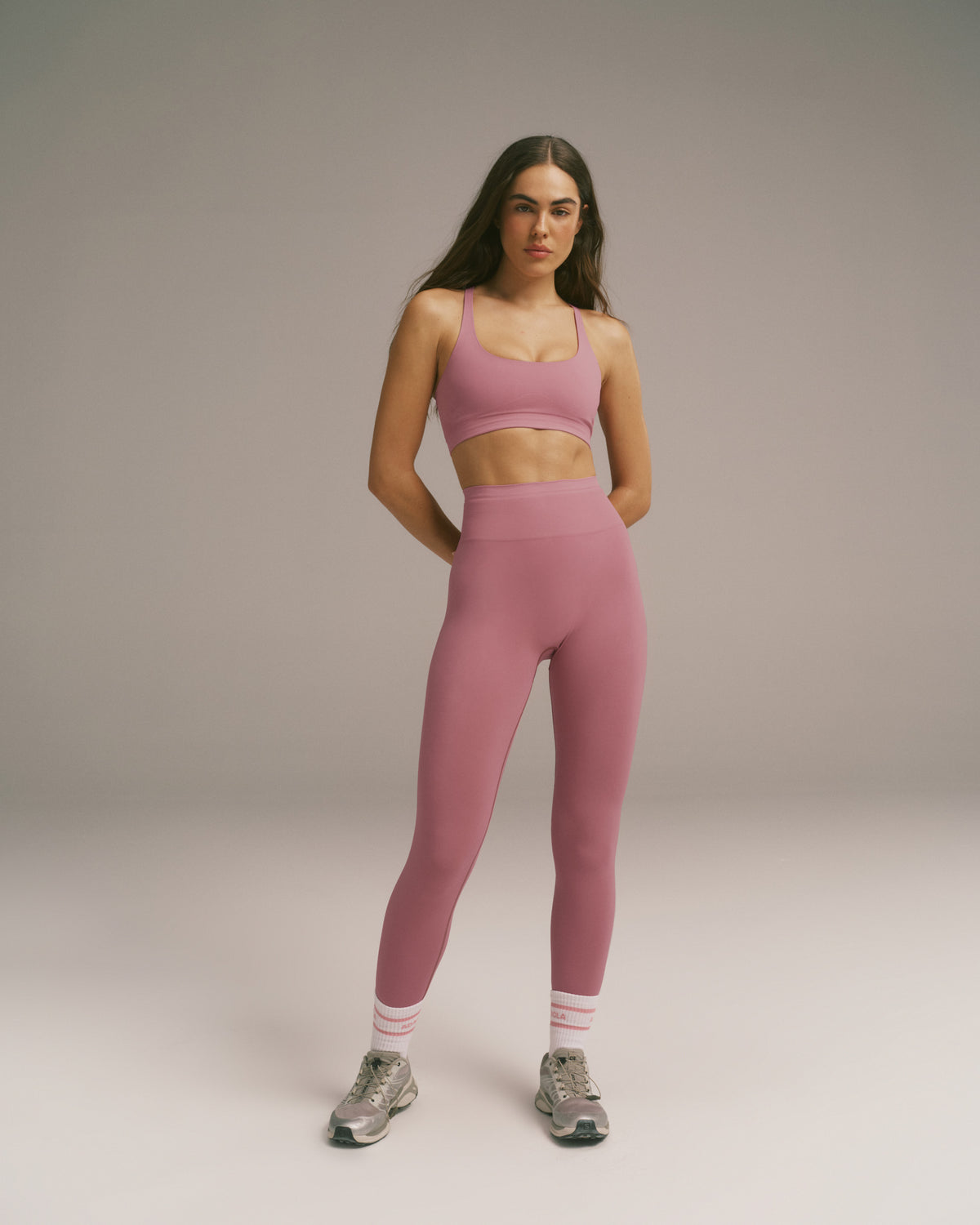 Seamless Racer Back Bra - Dusty Pink
