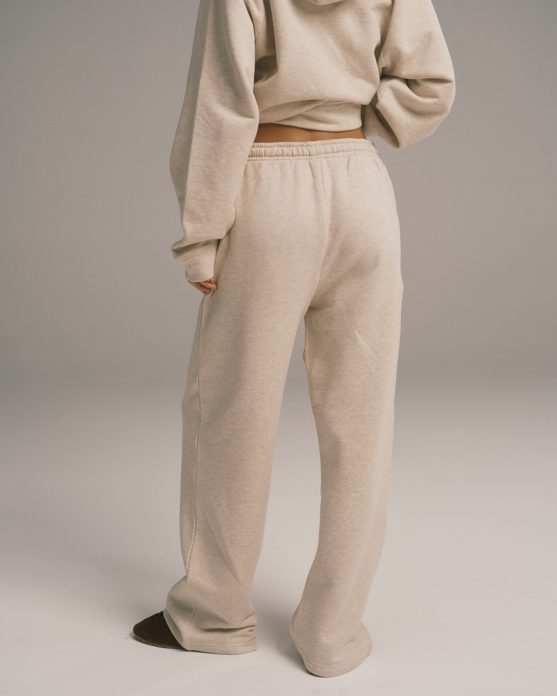 Loopback Straight Leg Sweatpants - Oatmeal Melange
