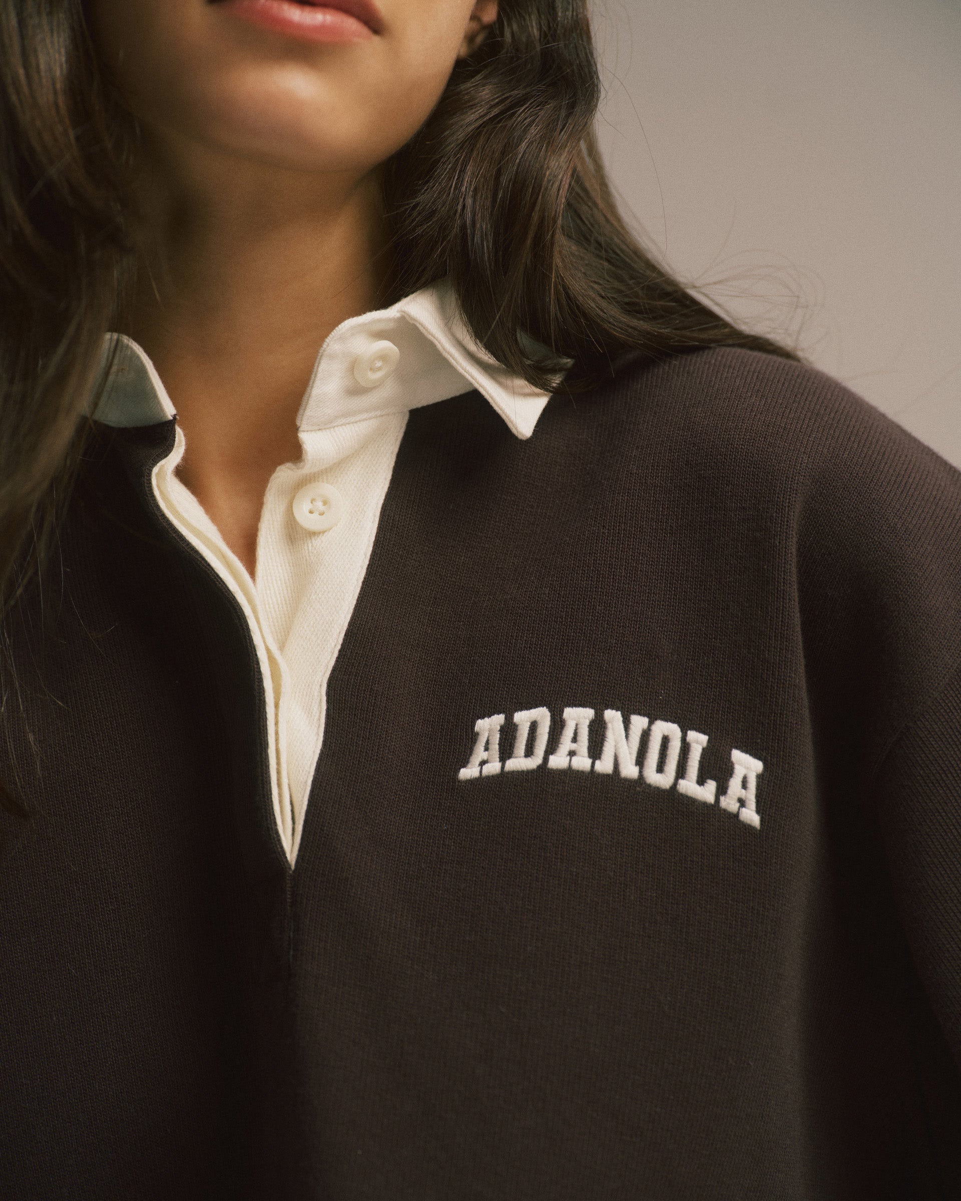 Varsity Oversized Rugby Top - Coffee Bean – Adanola