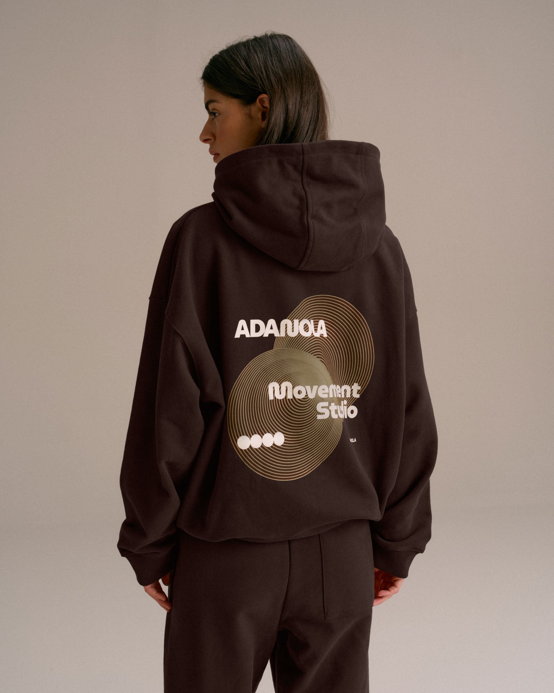 Movement Oversized Full Zip Hoodie - Chocolate Brown