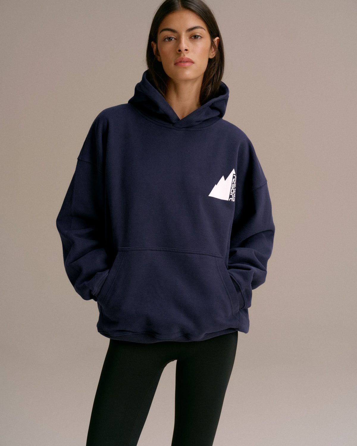 Peaks Oversized Hoodie Navy Blue