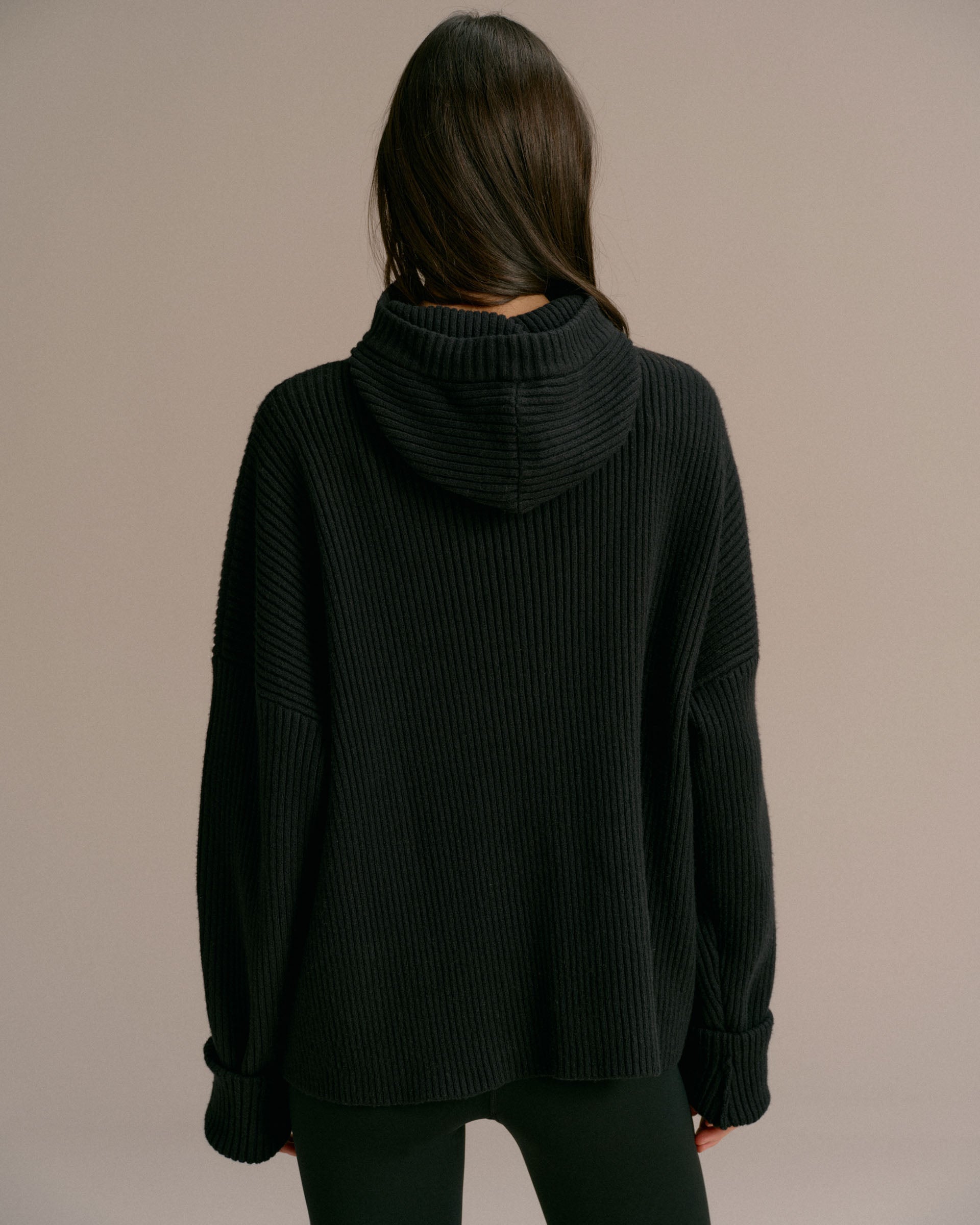 Balaclava Knit Hoodie - Black