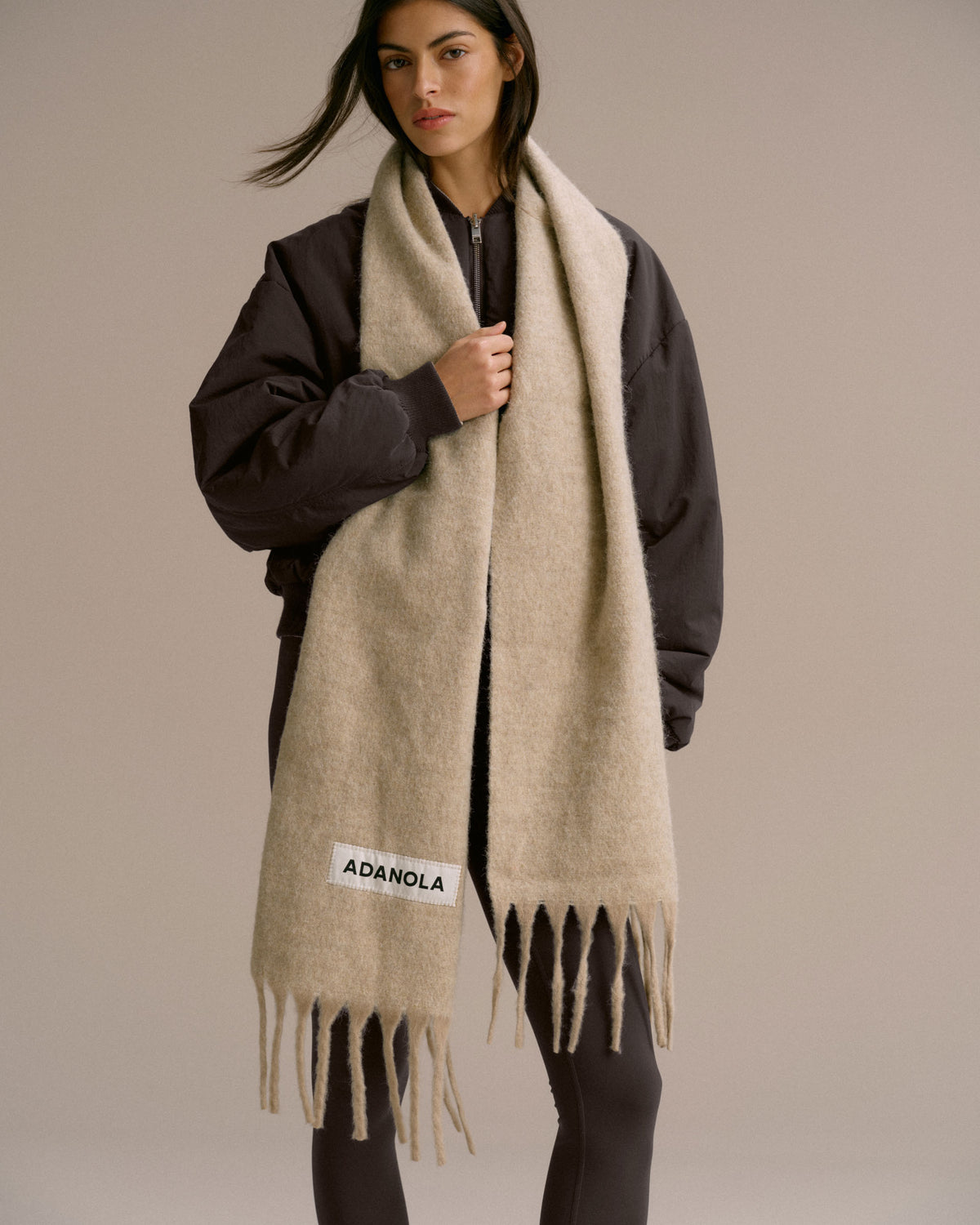 Wool Blend Brushed Scarf