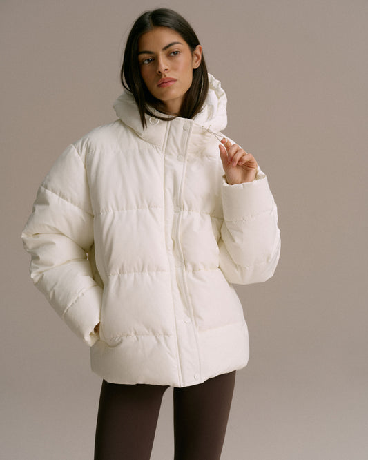 Hooded Puffer Jacket - Marshmallow White