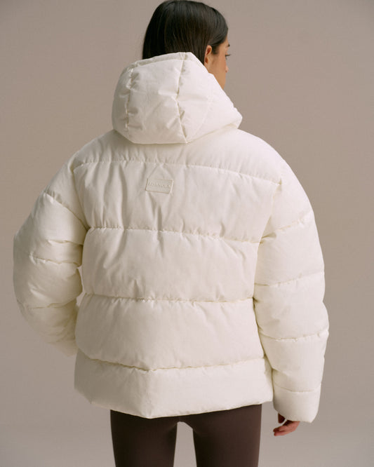 Hooded Puffer Jacket - Marshmallow White