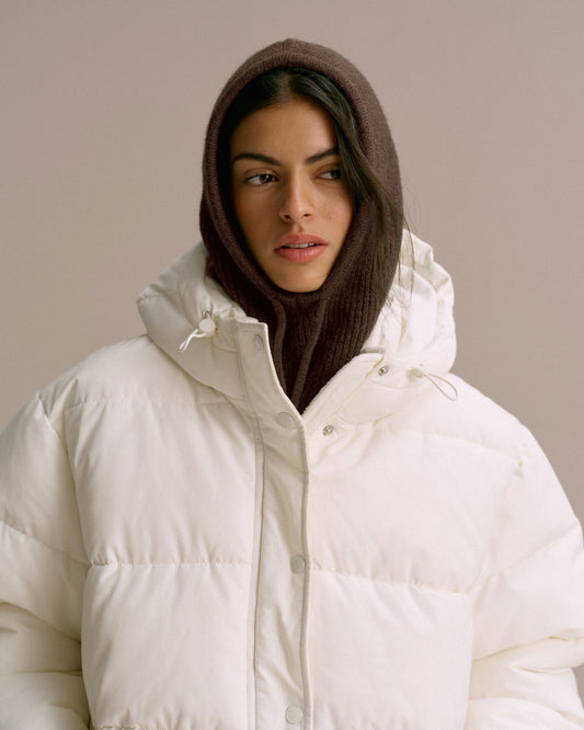 Hooded Puffer Jacket - Marshmallow White