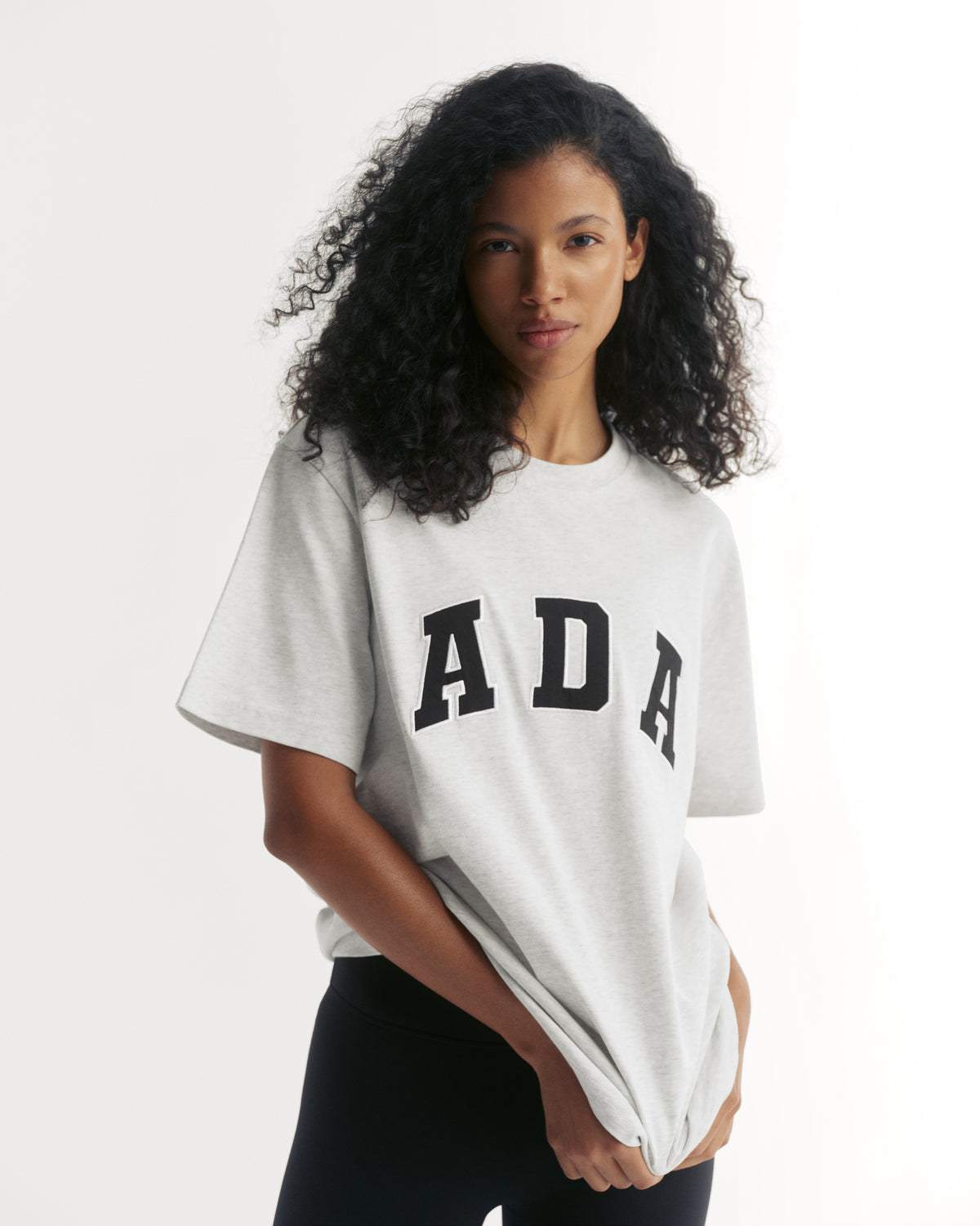 ADA Short Sleeve Oversized T shirt Light Grey Melange