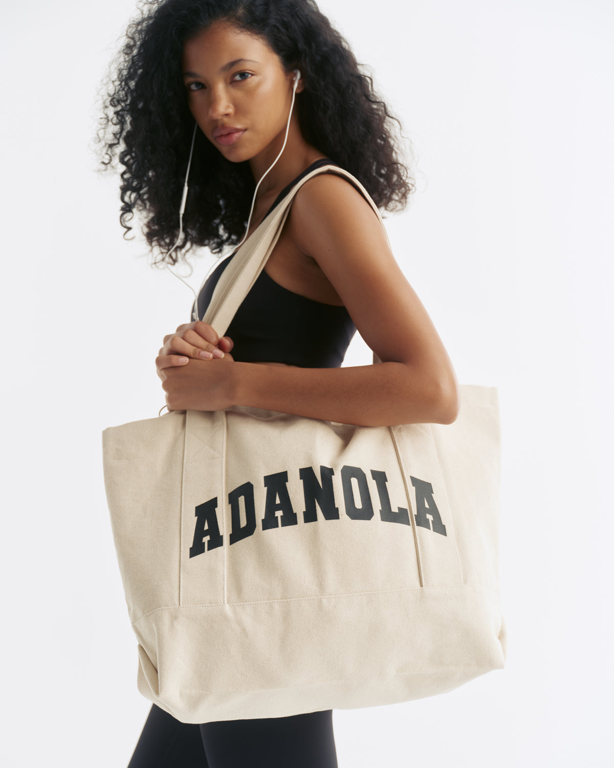 Varsity Tote Bag - Cream/Black – Adanola