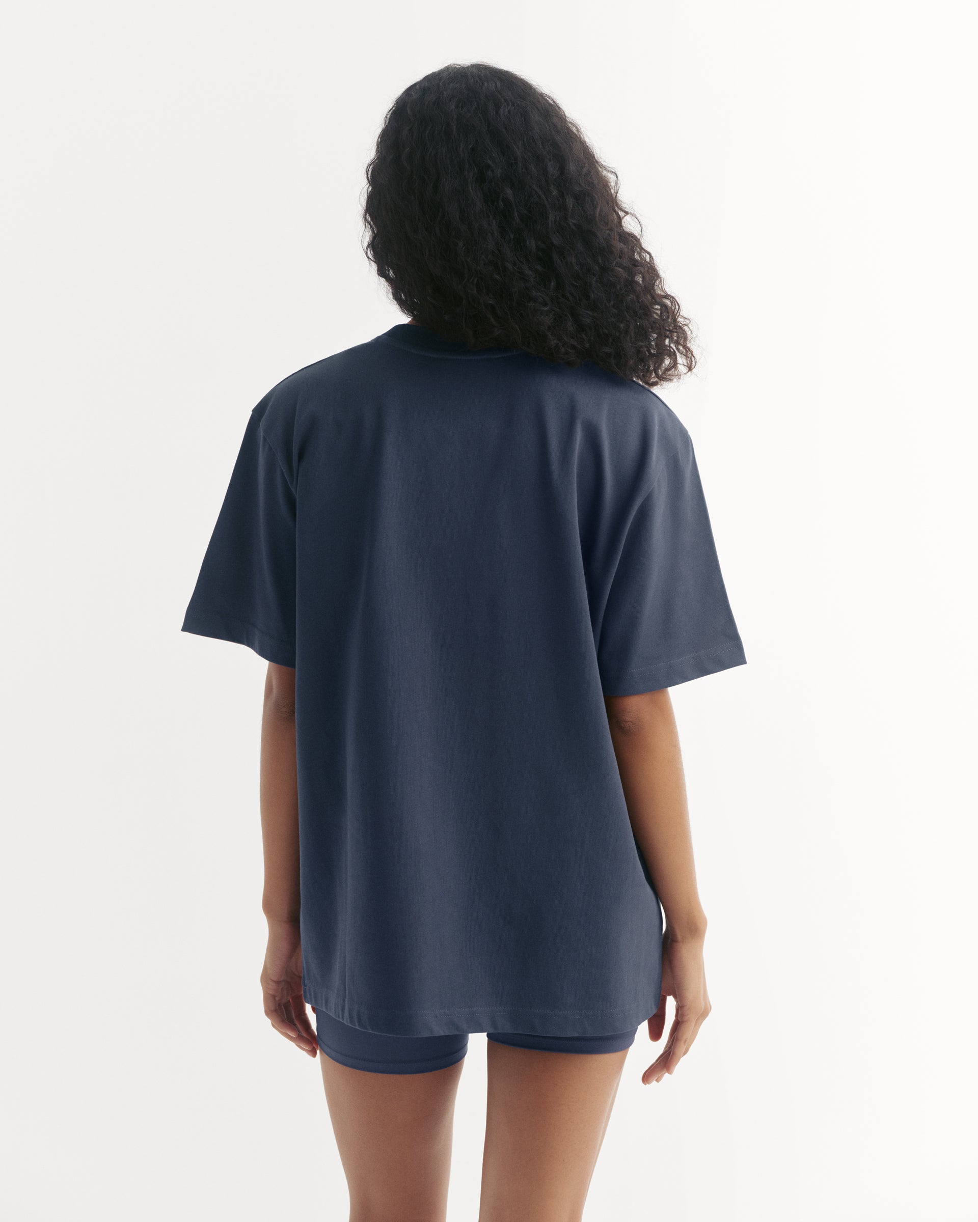 AS Short Sleeve Oversized T-shirt - Midnight Blue/White