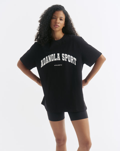  Ado Short T-Shirt XXL 2XL tシャツ Women's AS Short Sleeve Oversized T-shirt - Black | Adanola – Adanola