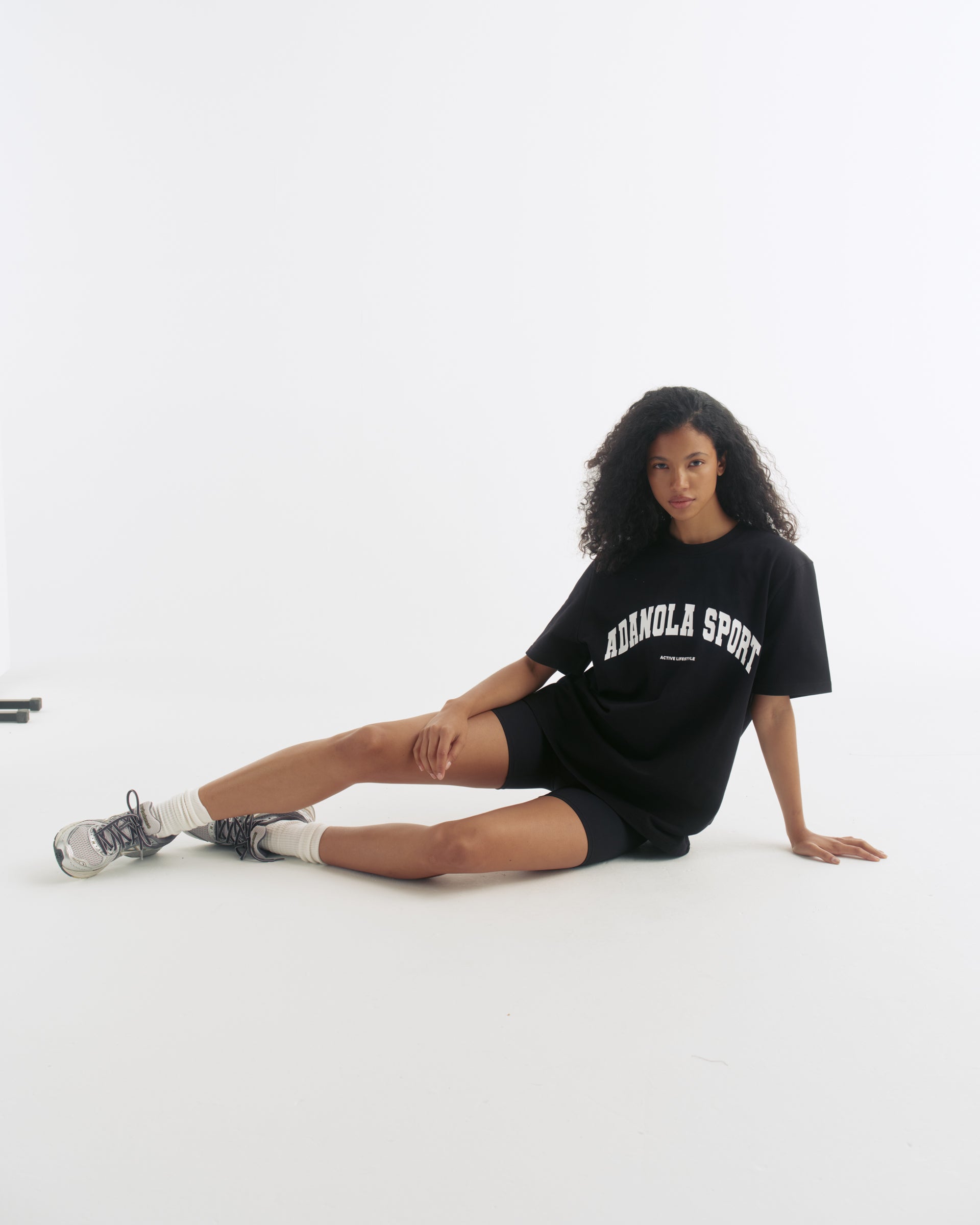 AS Short Sleeve Oversized T shirt Black White Adanola as-short-sleeve-oversized-t-shirt-black-white-adanola