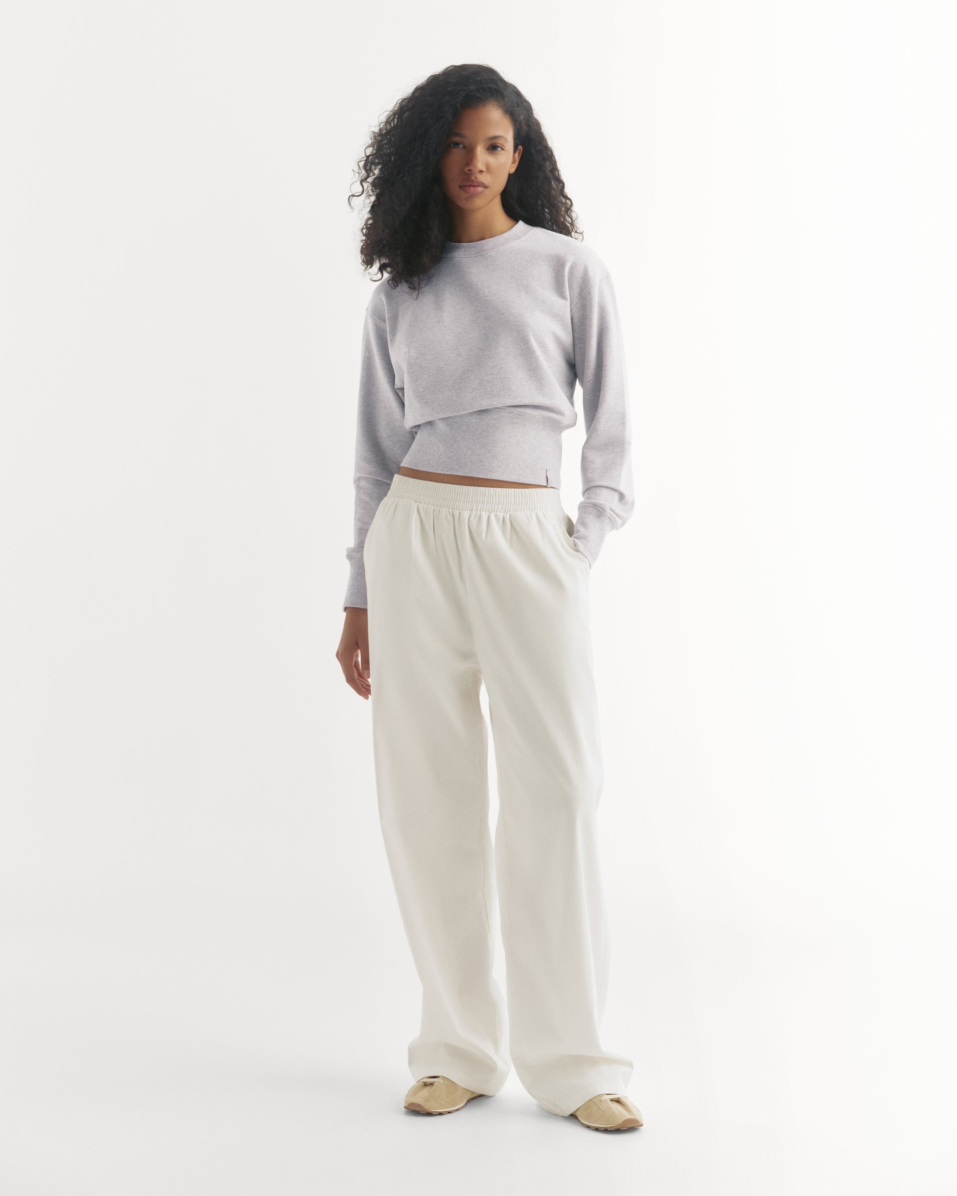 Cotton Pull on Pants - White
