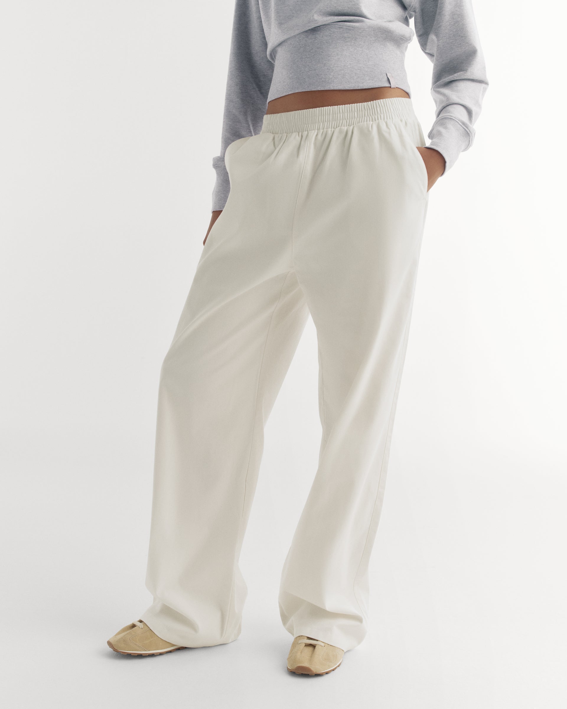 Cotton Pull on Pants - White