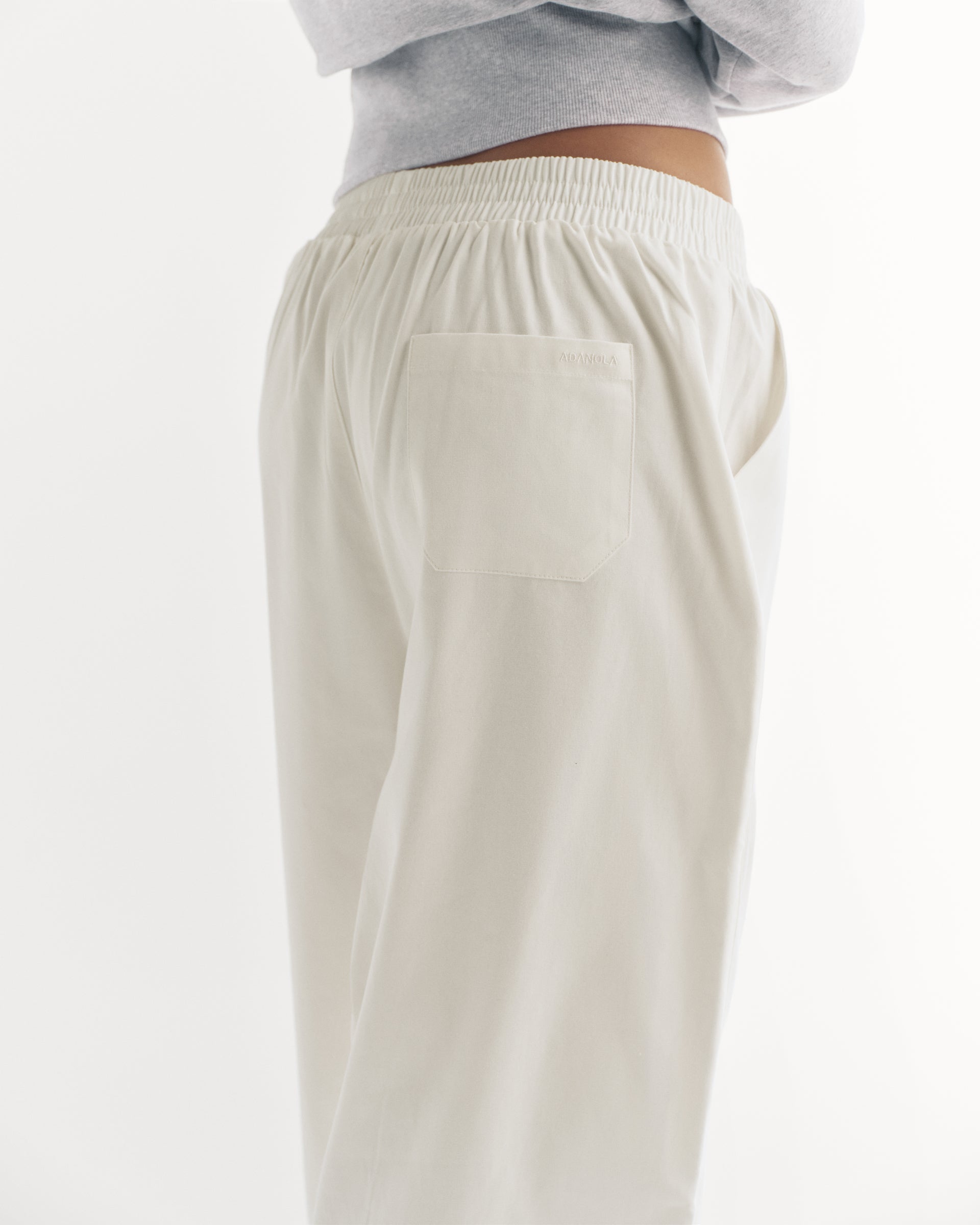 Cotton Pull on Pants - White