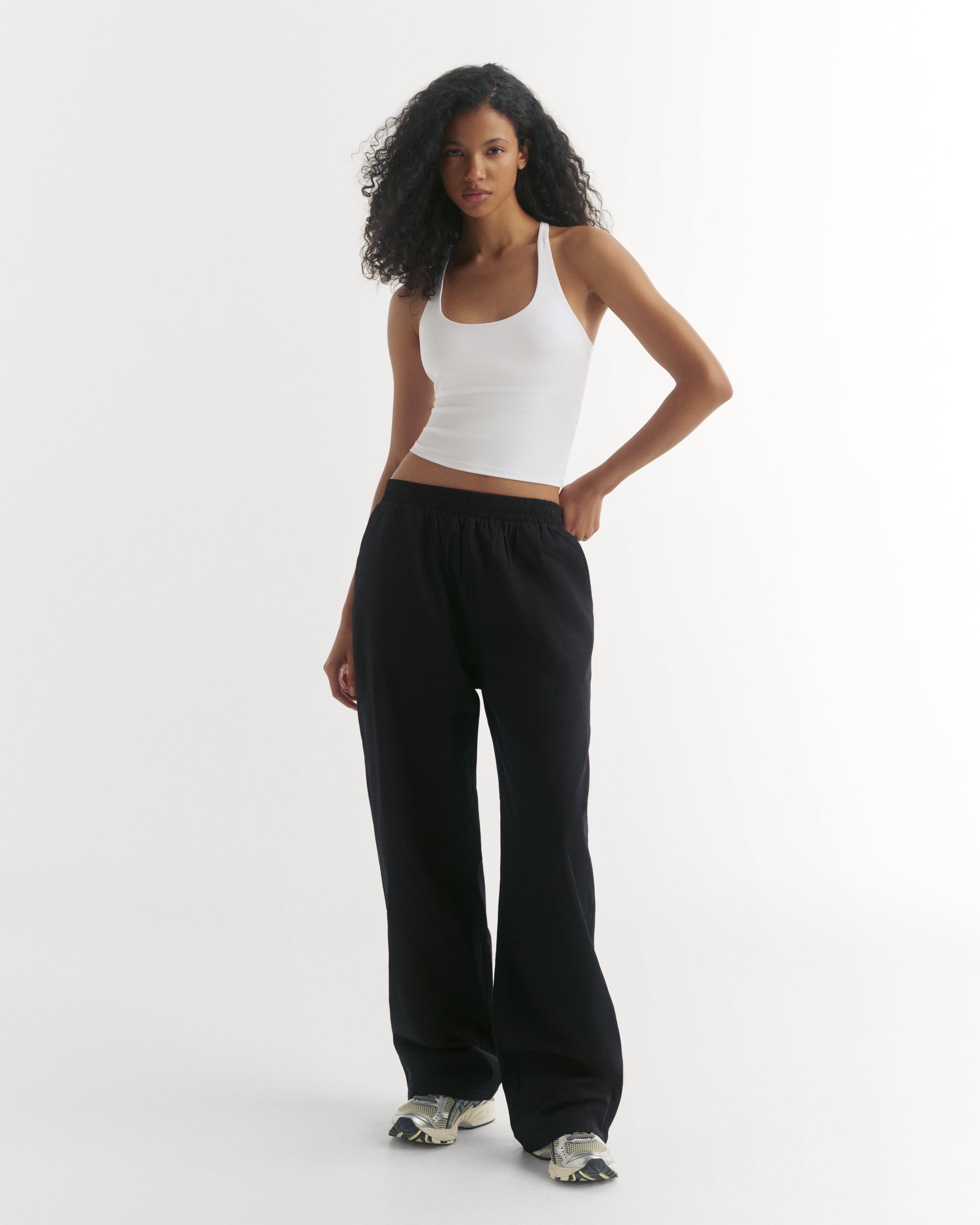 Women's Cotton Pull on Pants - Black | Adanola – Adanola