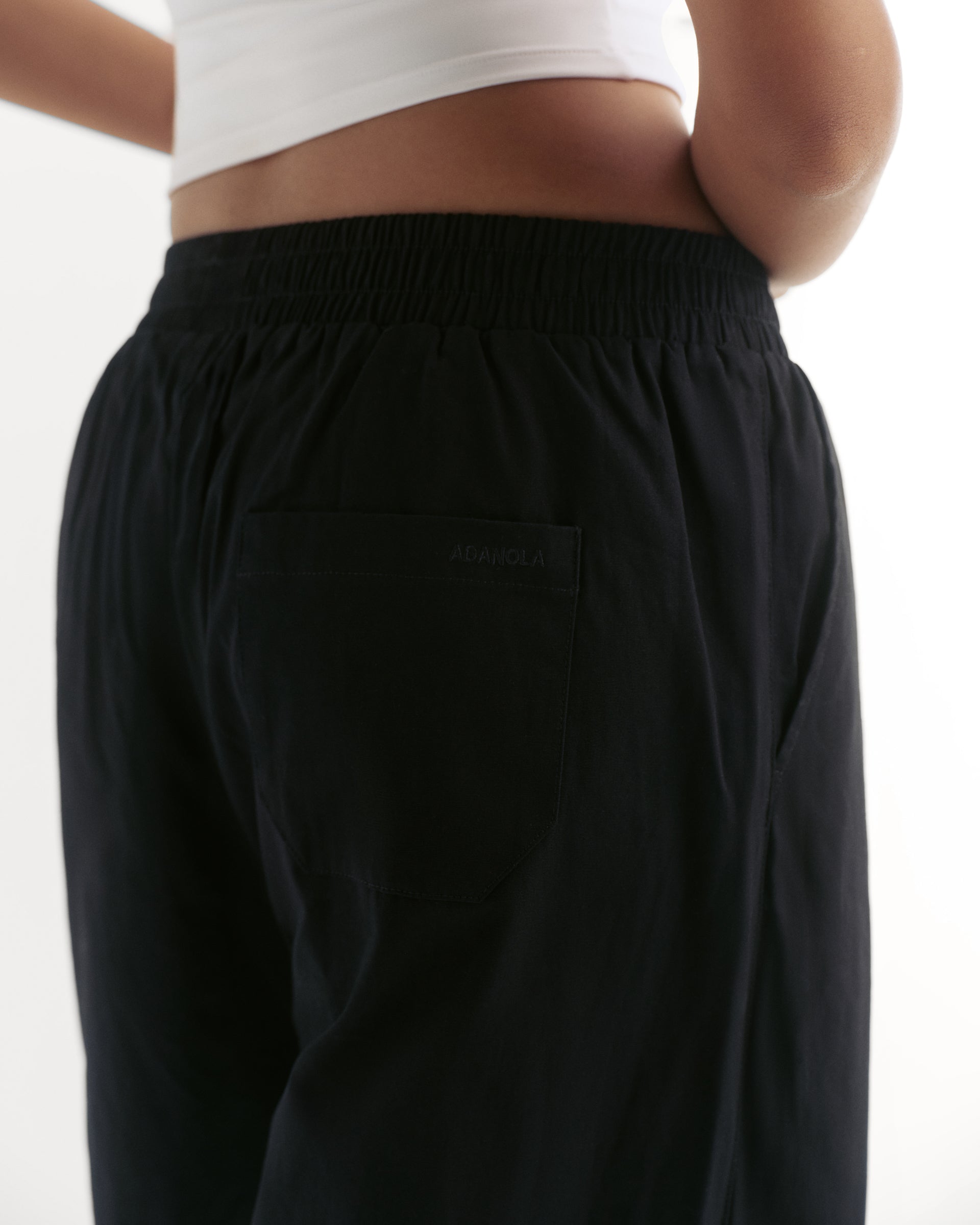 Women's Cotton Pull on Pants - Black | Adanola – Adanola