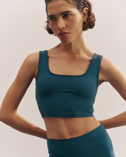 Ultimate Square Neck Bra - Teal Blue