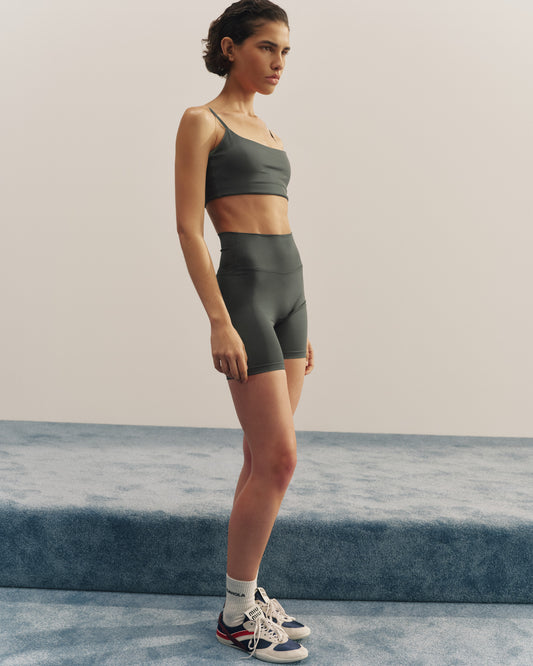 Ultimate Gloss Crop Shorts - Grey