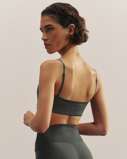 Ultimate Gloss Skinny Strap Bra - Grey