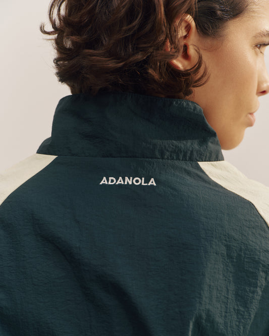 Colourblock Track Jacket - Dark Teal Blue/Stone