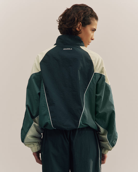 Colourblock Track Jacket - Dark Teal Blue/Stone