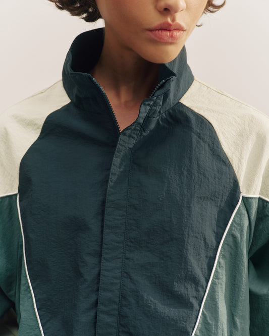 Colourblock Track Jacket - Dark Teal Blue/Stone