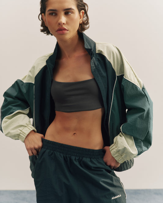 Colourblock Track Jacket - Dark Teal Blue/Stone