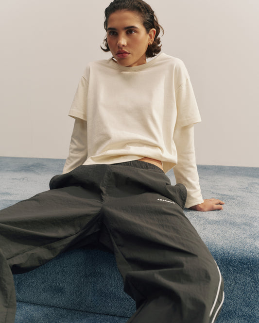 Double Layer Long Sleeve T-shirt - Marshmallow White