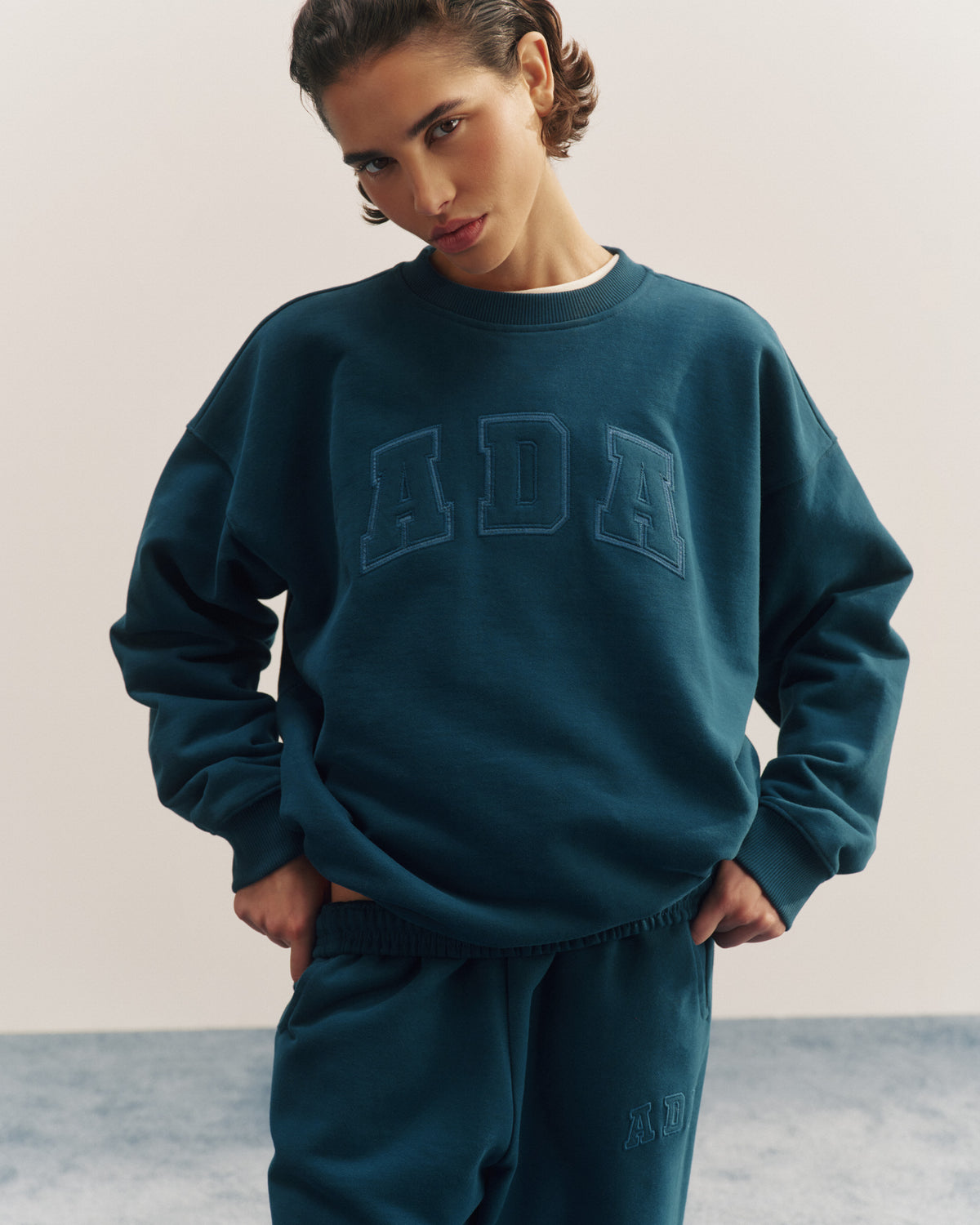 ADA Oversized Sweatshirt - Teal Blue – Adanola