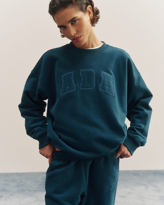ADA Oversized Sweatshirt - Teal Blue