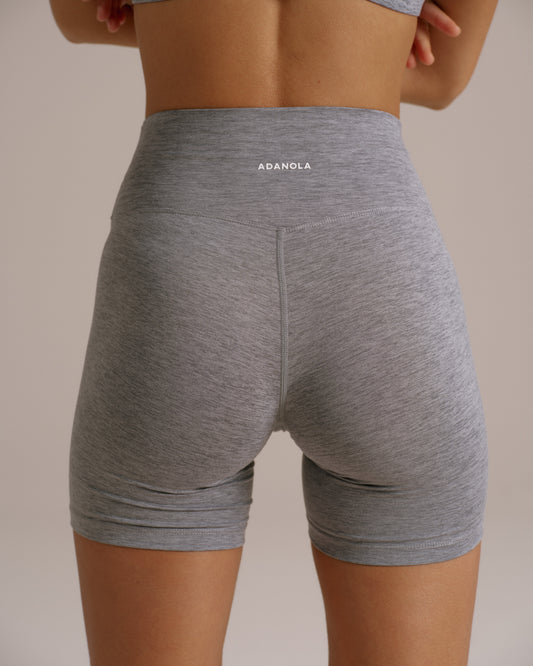 Brushed Crop Shorts - Dark Grey Melange